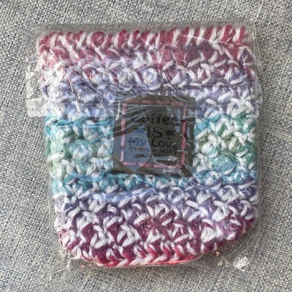 Colorful Crocheted Coffee Pouch - Picture 1 of 4